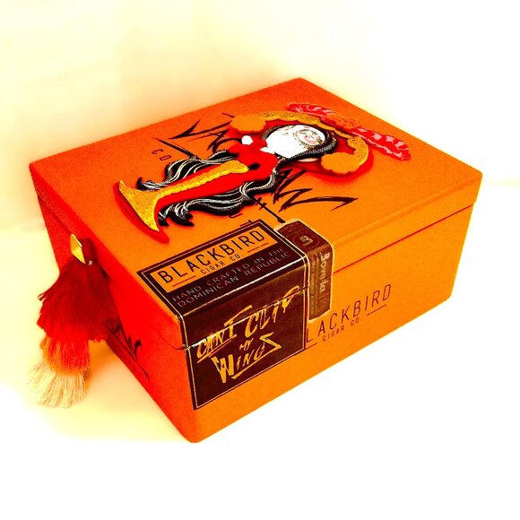 Suenos de Saundra Upcycled, EXTREMELY RARE Jack Daw Blackbird Cigar Box, Storage - Picture 6 of 11